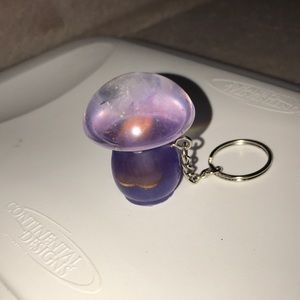 Epoxy Resin mini mushroom 🍄 keychain with shell 🐚 wishes ✨ heart ❤️ New
